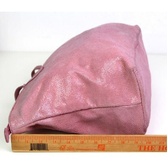 LRG Brooks Brothers SHIMMERING PINK REAL LEATHER SHOULDER BAG HANDBAG TOTE PURSE - Picture 13 of 14
